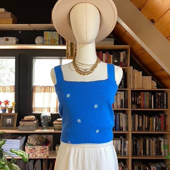 LOFT Sweater Tank Embroidered - Picture 1 of 3
